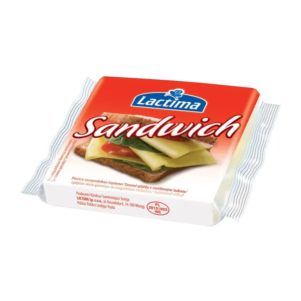 Siers šķēlītēs Sandwich 100g, Lactima
