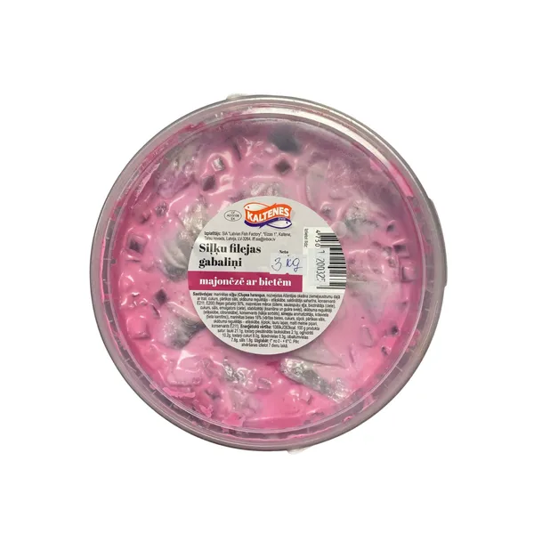 Siļķu filejas gabaliņi majonēzē ar bietēm, sverami, Kaltenes Zivis