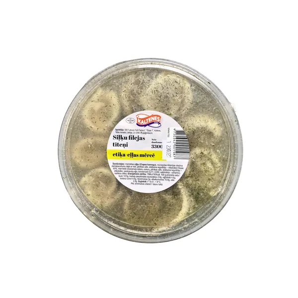Siļķu filejas tīteņi etiķa mērcē, sverami, Kaltenes Zivis