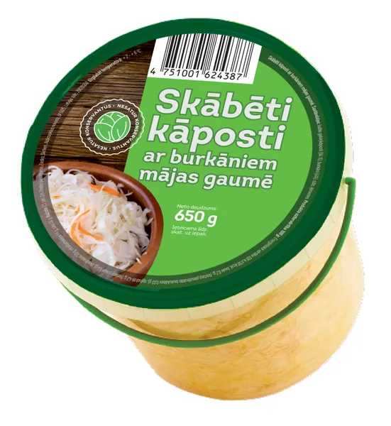 Skābēti kāposti ar burkāniem mājas gaumē 650g