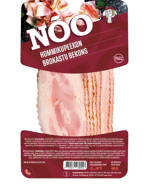 Šķiņķis šķēlītēs Bekons Brokastu vak. 135g, NOO