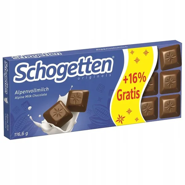 Šok. gabal. piena 116.6g, Schogetten