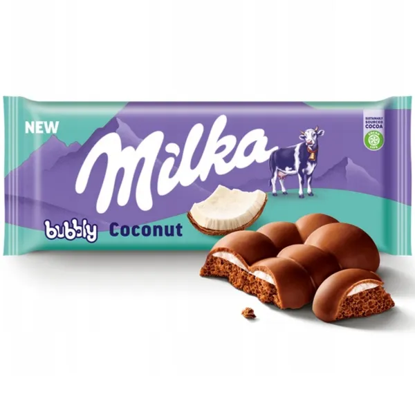 Šokolāde Bubbly Coconut 97g, Milka