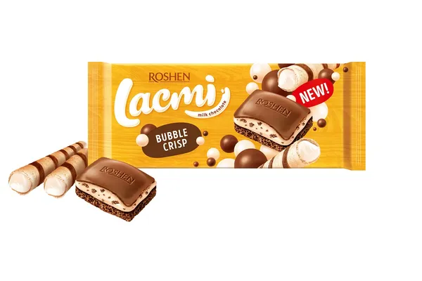 Šokolāde piena porainā Lacmi Fun and Crispy 85g, Roshen