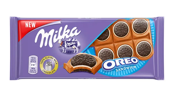 Piena šokolāde Milka Oreo Sandwich 92g
