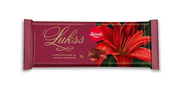 Šokolāde tumšā ar ves. mandel. Lukss 190g, Laima