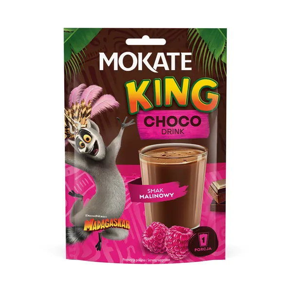 Šokolādes dzēriens ar aveņu garšu Karalis Lauva 27g, Mokate