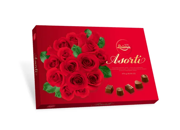 Konfekšu kārba LAIMA Asorti Rozes 470g
