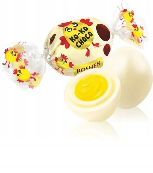 Šokolādes konfektes baltās Ko-Ko Choco, sveramas, Roshen