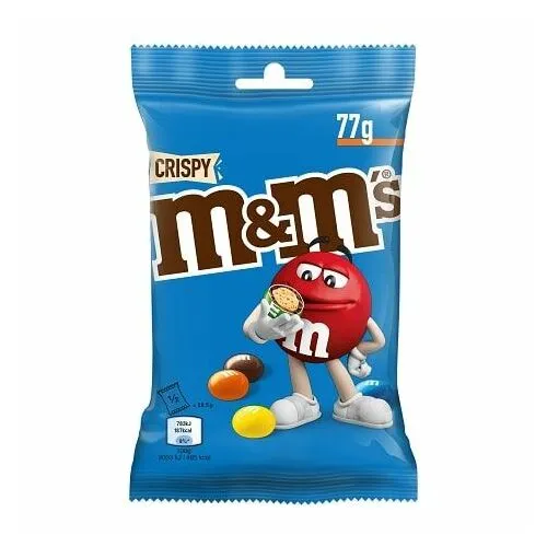 Šokolādes konfektes Crispy pouch bag 77g, M and M's