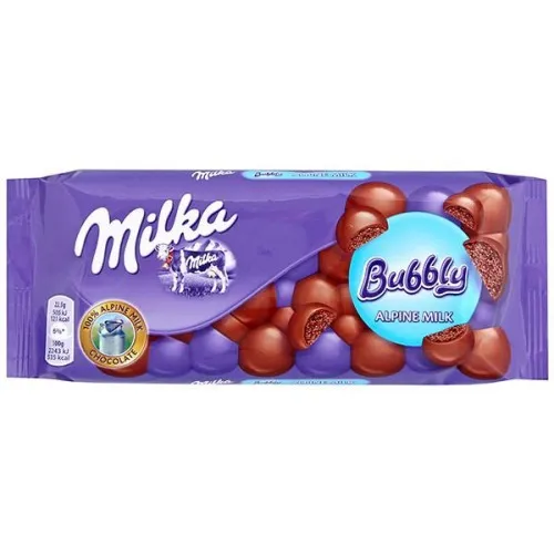 Šokolādes tāfelīte Milka Bubbly piena 90g