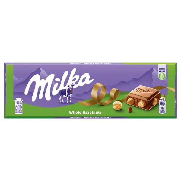 Šokolādes tāfelīte Whole nuts 250g, Milka