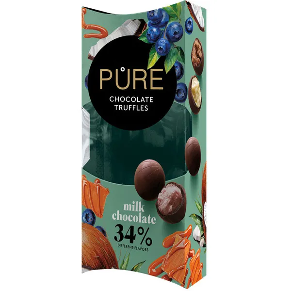 Piena šokolādes trifeļu izlase 108g PURE