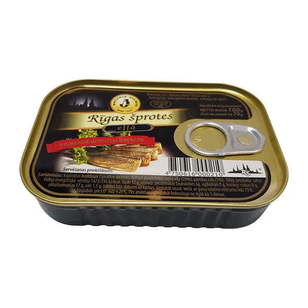 Šprotes eļļā Rīgas BV 100g (70g)