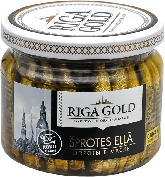 Šprotes eļļā Rīgas Gold 250g (175g)