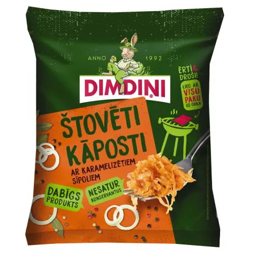 Štovēti kāposti Dimdiņi ar karamelizētiem sīpoliem 500g