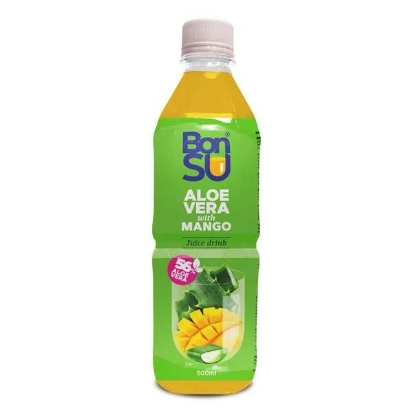 Sulas dzēriens Aloe Vera un mango ar alvejas mīkstumu (56%) 500ml PET, Bonsu