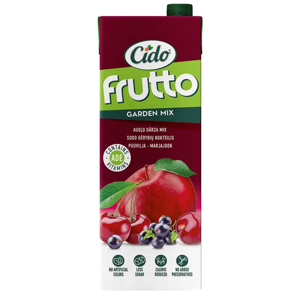 Sulas dzēriens Frutto dārza augļu ar A,D,E vit. 1.5l, Cido