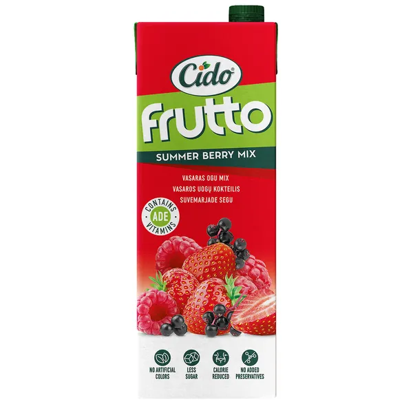 Sulas dzēriens Frutto Vasaras ogu Mix ar A, D, E vit. 1.5l, Cido