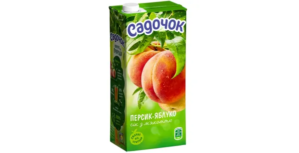 Sulas nektārs Persiku-ābolu ar mīkst. 0.95l, Sadočok