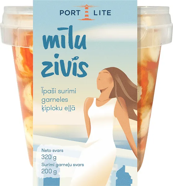 Surimi garneles ķiploku eļļā 320g (200g), I love fish