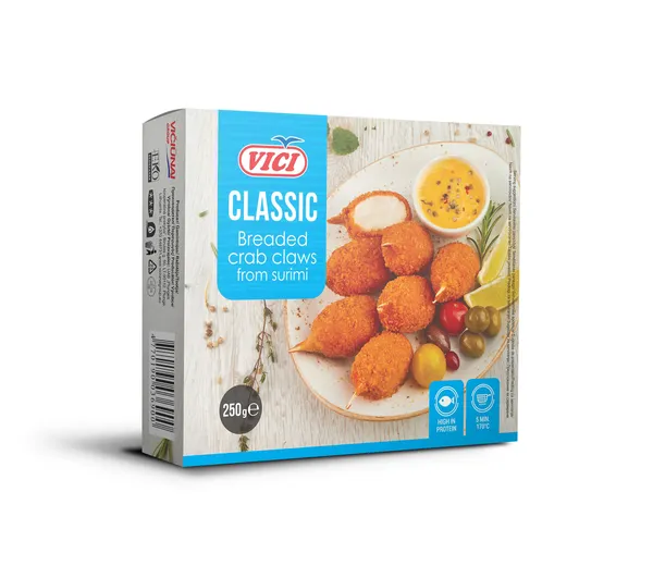 Surimi krabju spīles panējumā, saldētas Classic 250g, Viči