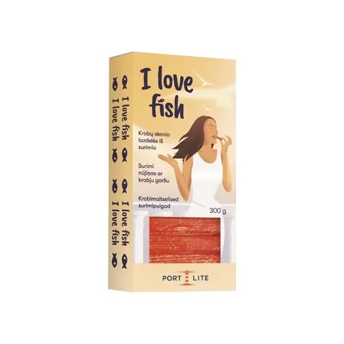 Surimi nūjiņas ar krabju garšu Just 300g, Portlite