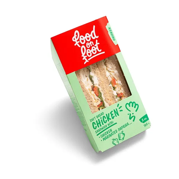 Sviestmaize ar grilētu vistu un marinētu papriku 160g, Food on Foot