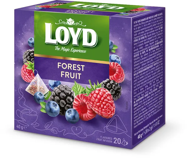 Tēja augļu ar meža ogu garšu pyramids 20x2g, Loyd