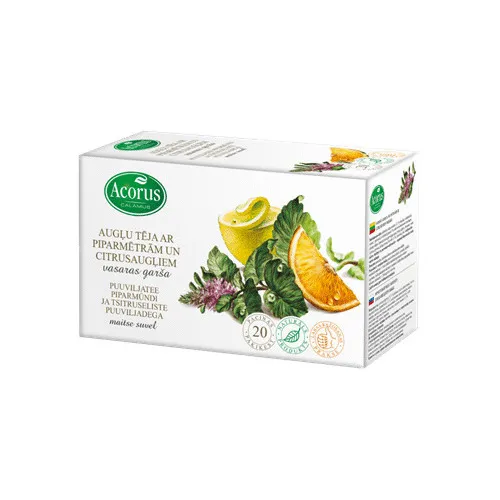 Tēja augļu un zāļu ar piparmētru un citronu, maisiņi 2.5gx20gab., Acorus.
