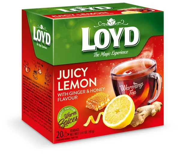 Tēja augļu Warming citrona pyramids 20x2g, Loyd