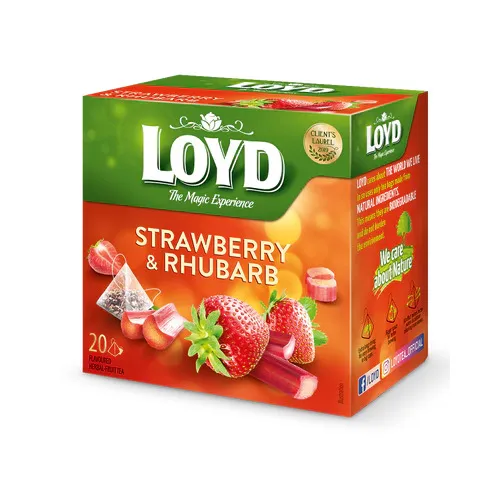 Tēja Loyd Pyramids augļu ar zemeņu un rabarberu garšu, 20 gb., 40g
