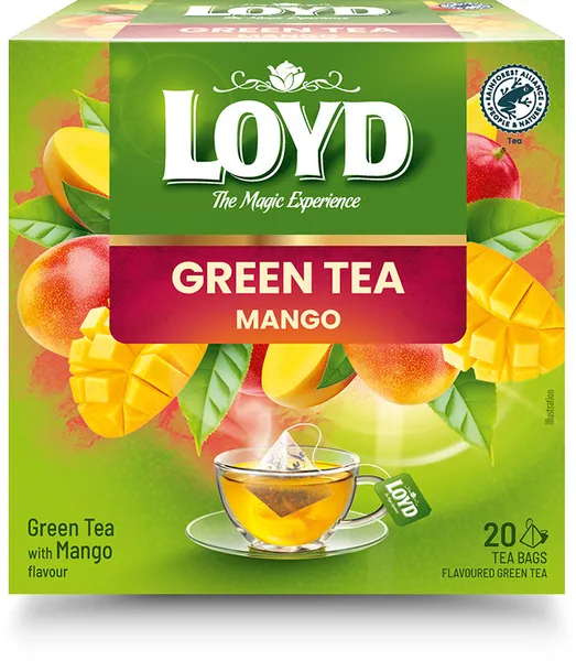 Tēja zaļā aromatizēta ar mango garšu 20x1.5g, Loyd