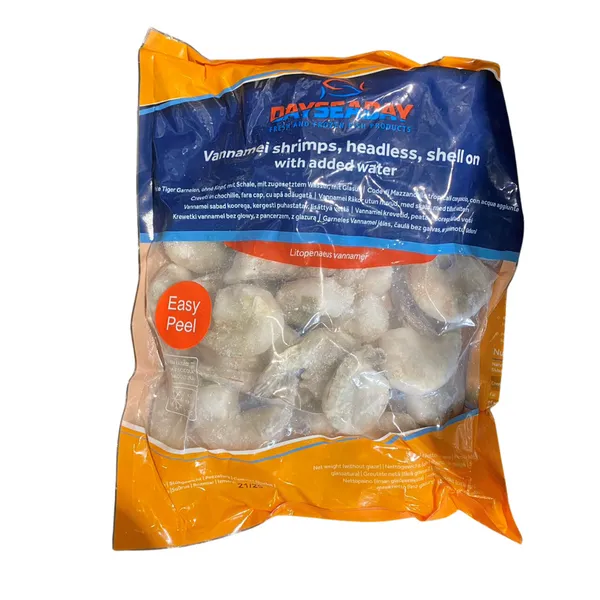 Tīģergarneles bez galvas ar asti un čaulu, iegrieztas 16/20 sald. 1kg