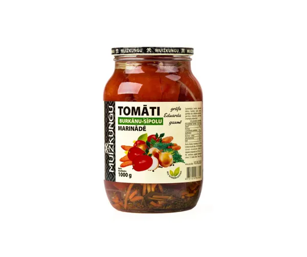 Tomāti burkānu-sīpolu marinādē 1kg (500g), Muižkungu