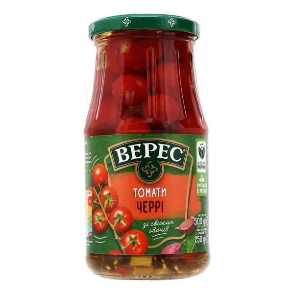 Tomāti Cherry marinēti 500g (250g), Veres