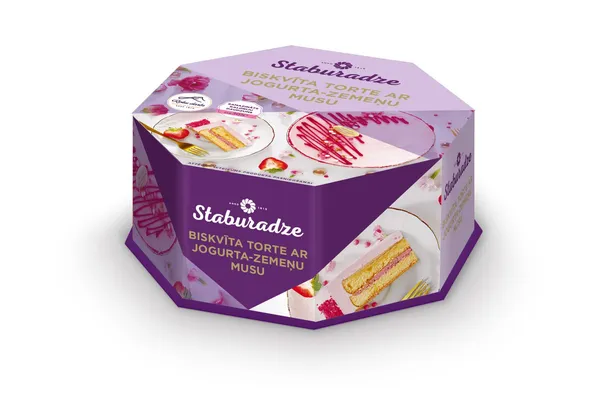 Torte Biskvīta ar jogurta-zemeņu musu 700g, Staburadze