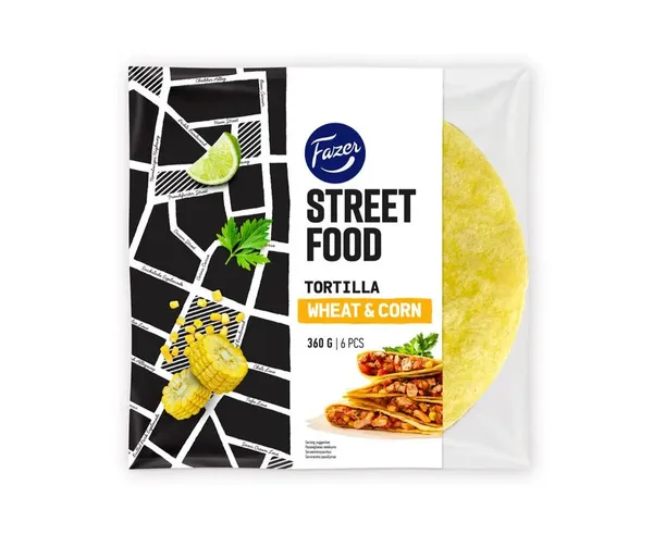 Tortilla kviešu - kukurūzas 360g, Fazer