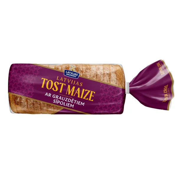 Tostermaize Latvijas Tost Maize ar grauzdētiem sīpoliem  LATVIJAS MAIZNIEKS 450g