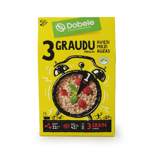 Trīs graudu pārslas DOBELE 500g