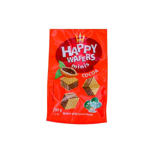 Vafeles Happy Wafers ar kakao pildījumu 200g