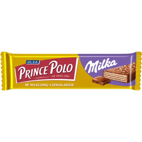 Vafeļu batoniņš ar šokolādi Milka 45g, Prince Polo