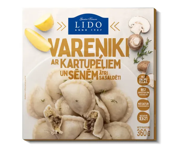 Vareņiki Lido kartupeļu un sēņu 360g