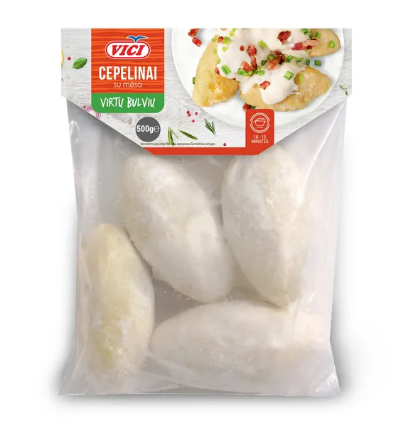 Vārītu kartupeļu cepelīni ar gaļu 500g, Viči
