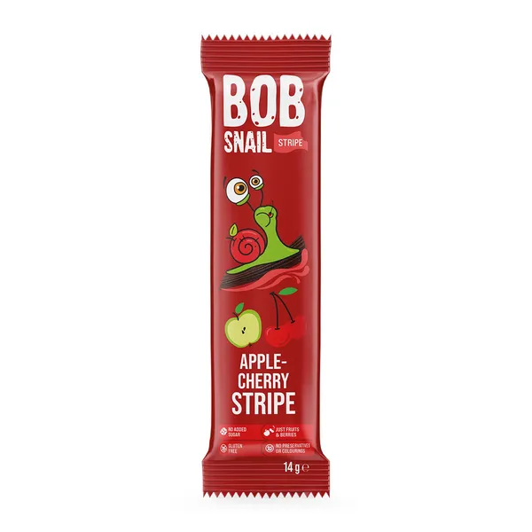 Veselīgs ābolu-ķiršu našķis 14g, Bob Snail