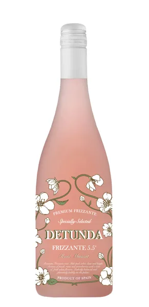 Viegli dzirkstošs r.vīna dzēriens Detunda Frizzante Muscat pussaldais 5.5% 0.75l