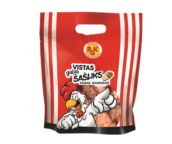 Vistas gaļas šašliks Kebab marinādē atdzesēts, stāvpakā 800g, RGK