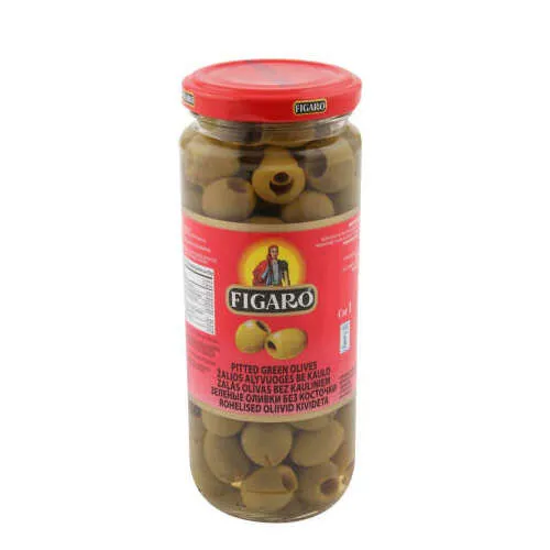 Zaļās olīvas bez kauliņiem Pimento FIGARO, 340g/160g