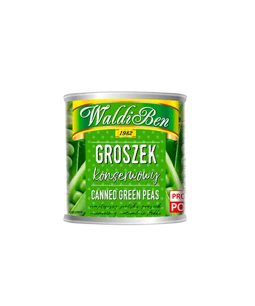 Zaļie zirnīši konservēti 410g (245g), Waldi Ben