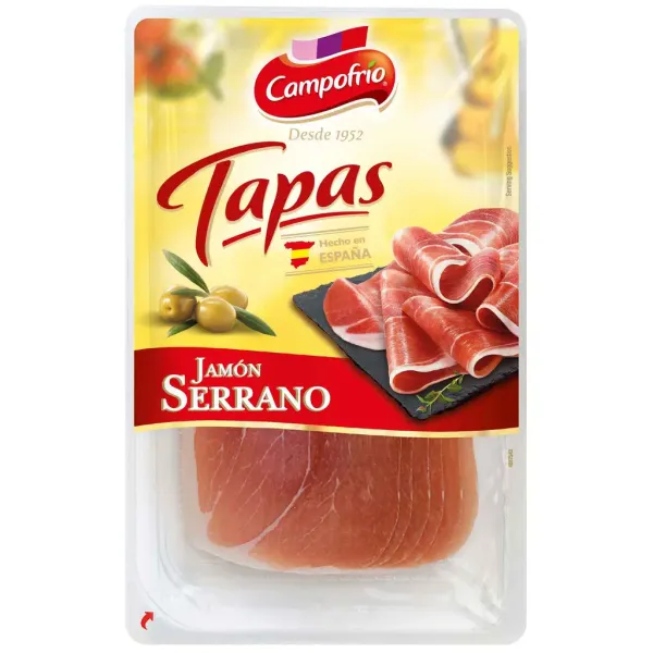 Žāvēts šķiņķis Jamon Serrano šķēlēs 80g, Campofrio